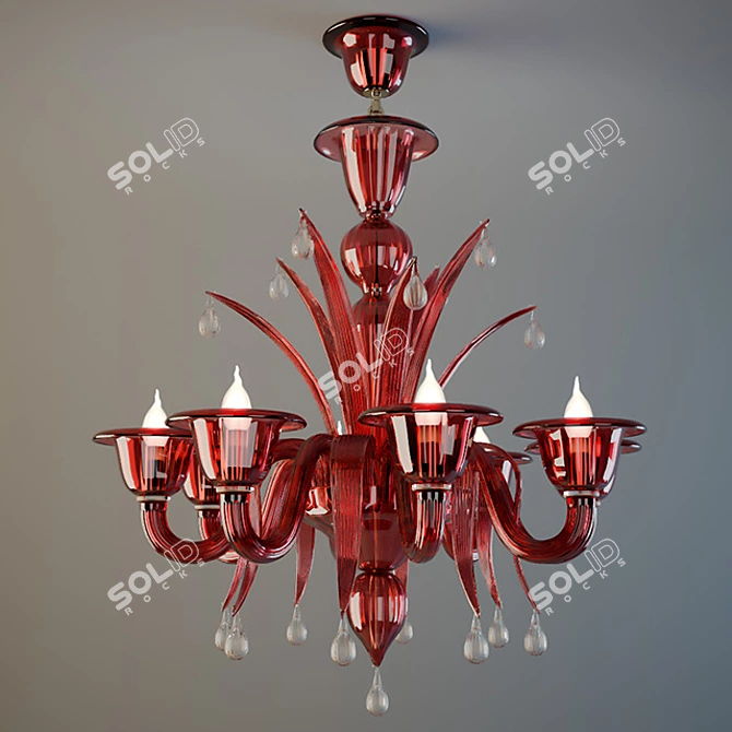 Elegant Murano Chandelier 7429 3D model image 1