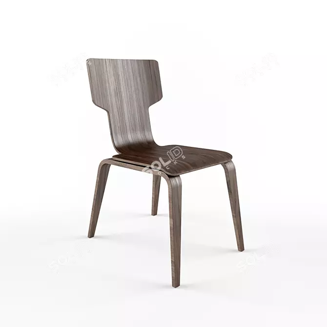 Mid-Century Stackable Chair - Modern Space-Saver 3D model image 1