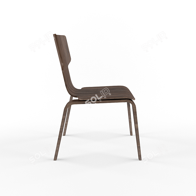 Mid-Century Stackable Chair - Modern Space-Saver 3D model image 2