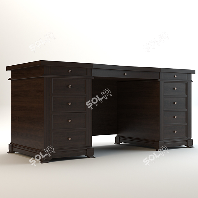 Classic Style Writing Desk 3D model image 1