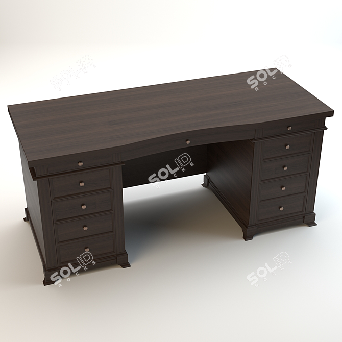 Classic Style Writing Desk 3D model image 2