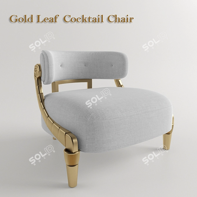 Golden Leaf Cocktail Armchair by Taylor Llorente 3D model image 1