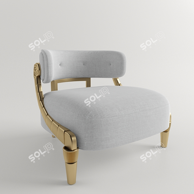 Golden Leaf Cocktail Armchair by Taylor Llorente 3D model image 2