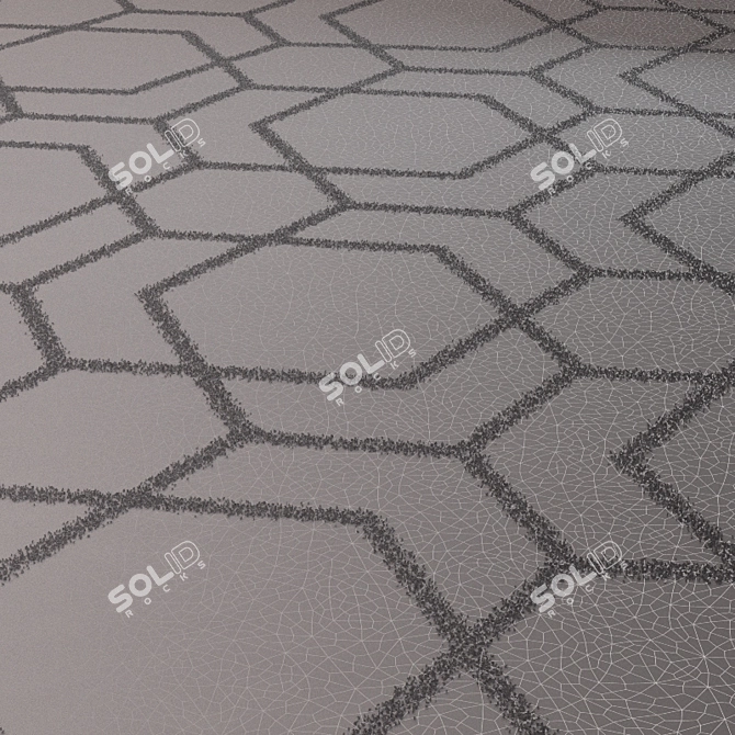 Elegant Wool & Silk Carpet 3D model image 3