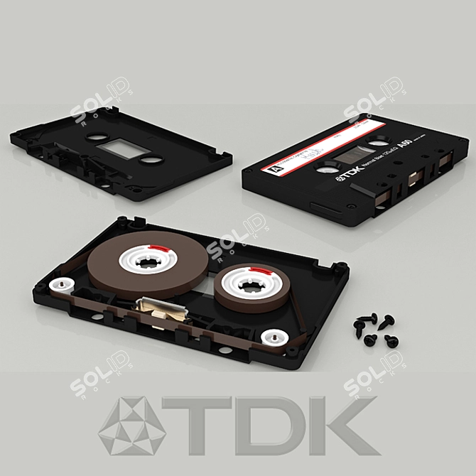 Vintage TDK Cassette Tape 3D model image 2