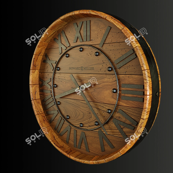 Elegant Oak Yorkshire Wall Clock 3D model image 1