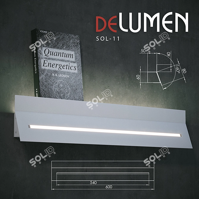 Modern Metal Wall Light: deLUMEN SOL-11 3D model image 1
