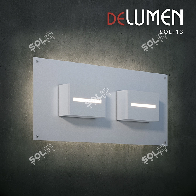 Delumen SOL-12/13: Modern Metal Wall Sconce (Various RAL Colors) 3D model image 2