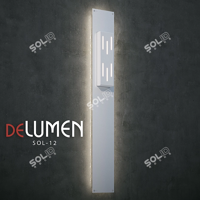 Delumen SOL-12/13: Modern Metal Wall Sconce (Various RAL Colors) 3D model image 3