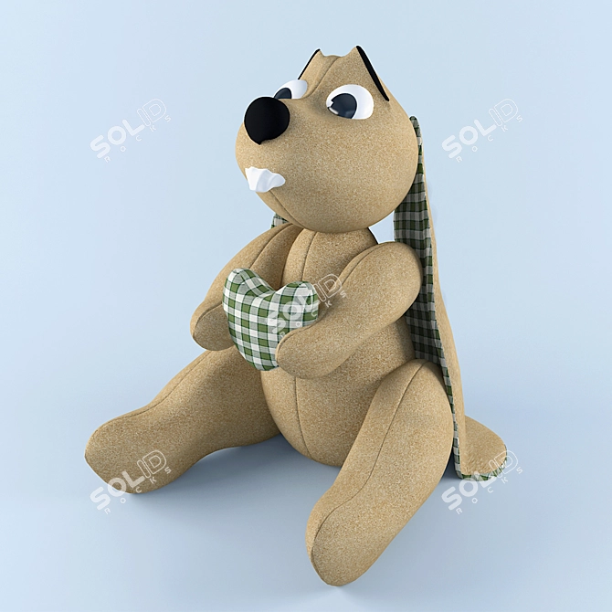 Cuddly Bunny Plush 3D model image 1