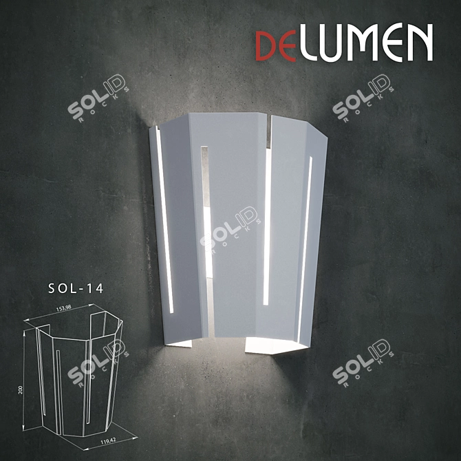 Modern Metal Wall Light - deLUMEN_SOL-14 3D model image 1