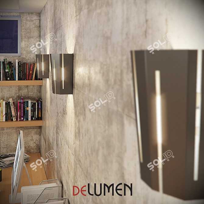 Modern Metal Wall Light - deLUMEN_SOL-14 3D model image 2