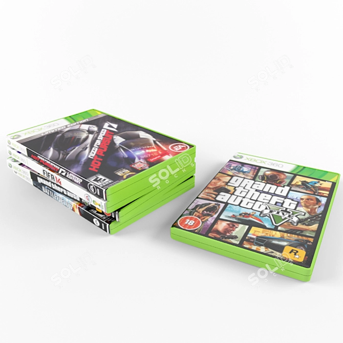 4 Discs Xbox 360 Bundle 3D model image 1