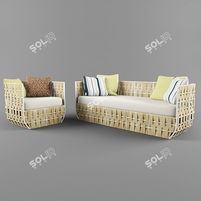 Outdoor Furniture Set 3D model image 1