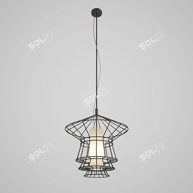 Elegant Zeppelin Pendant Light 3D model image 1