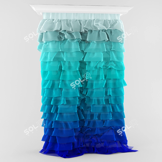 Playful Kids' Curtain 3D model image 1