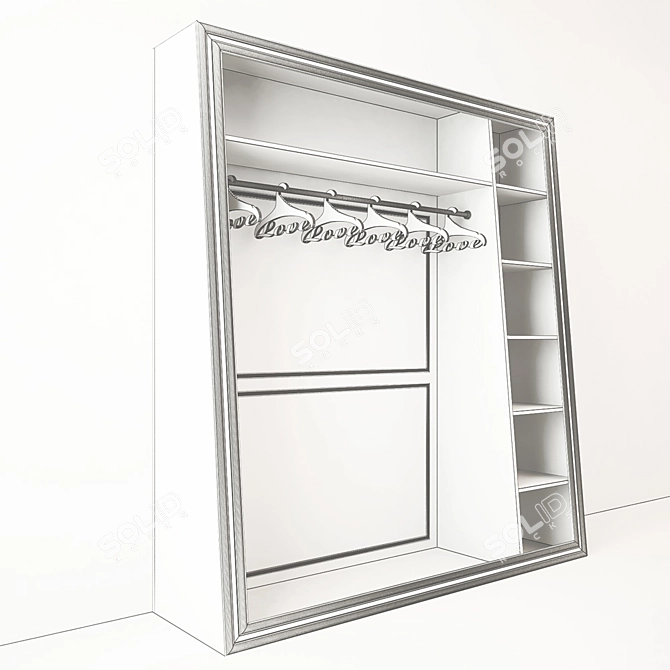 Customizable Niche Cabinets with Stylish Hanger 3D model image 2