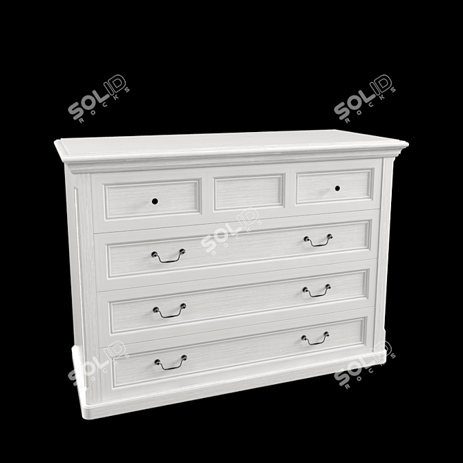 Elegant Wooden Chest of Drawers 3D model image 1