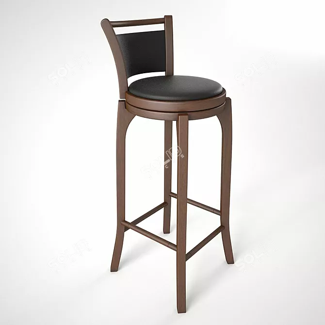 Sleek Swivel Bar Stool 3D model image 2