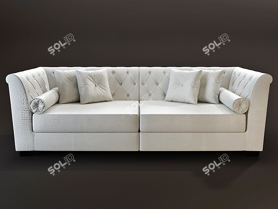 Elegant 3-Seater Sofa: JSB-8871-1 3D model image 1