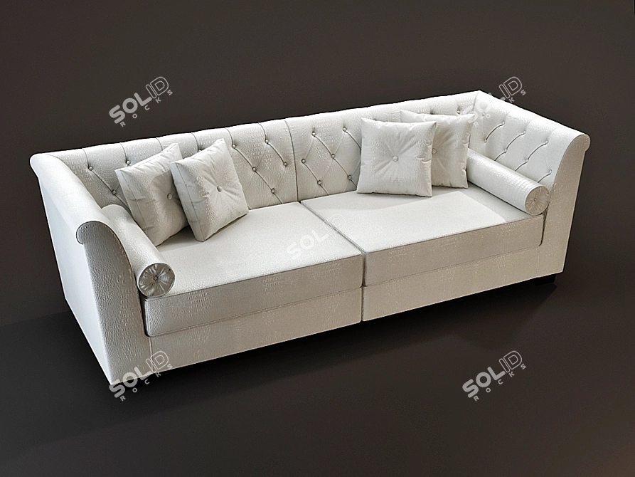 Elegant 3-Seater Sofa: JSB-8871-1 3D model image 2