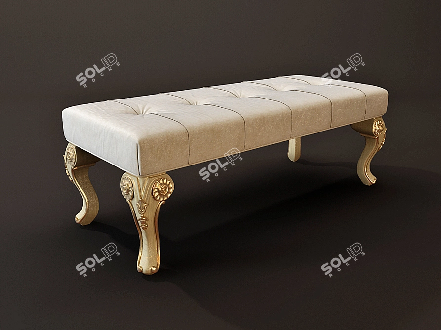 Felisa Wood Bench 3D model image 1