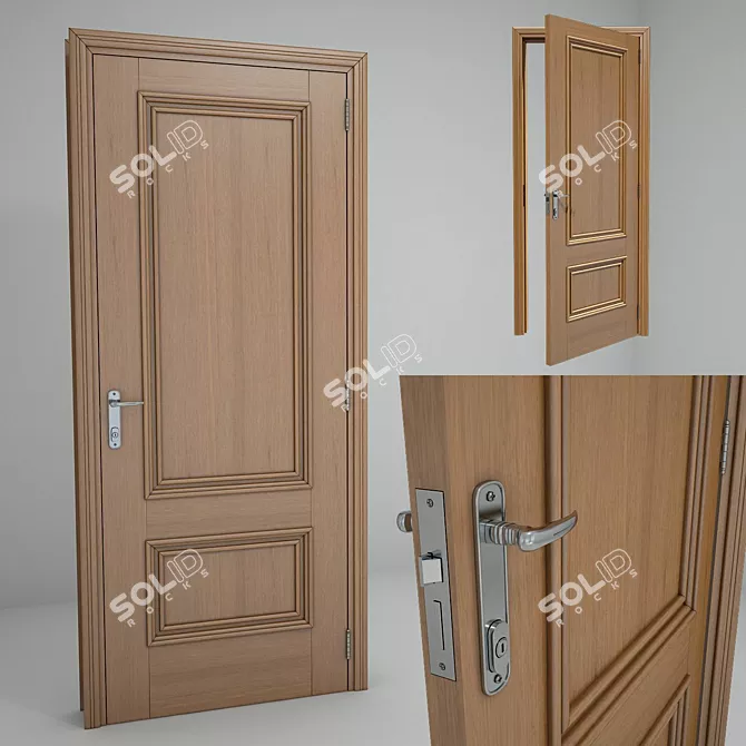 Brazilian Standard Wooden Door 3D model image 1