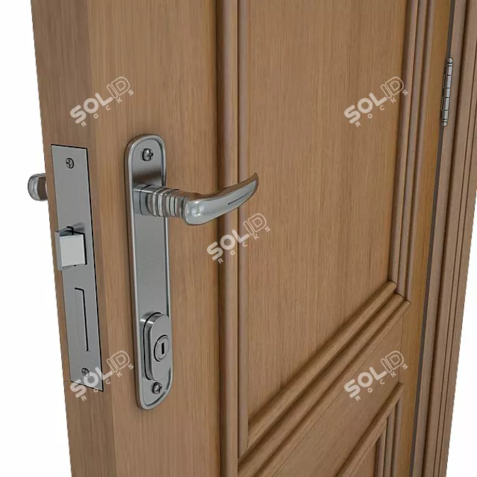 Brazilian Standard Wooden Door 3D model image 3