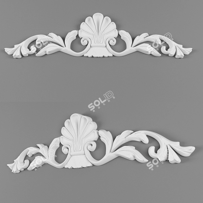 Elegant Door Medallion 3D model image 1