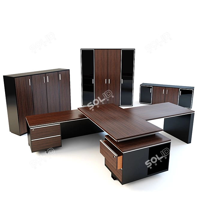 Italian Design R-1 Office Furniture 3D model image 1