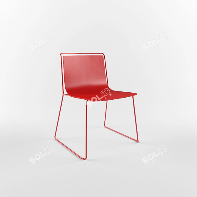 Sleek Sled Base Chair 3D model image 1