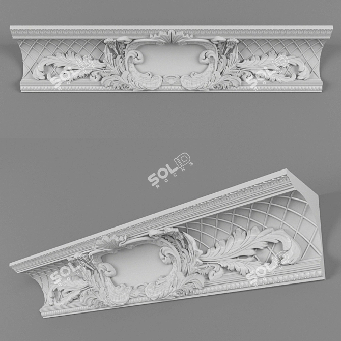 Cornice Central Element: Elegant Addition to Your Home 3D model image 1