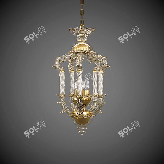 Muran Glass Chandelier by Sylcom 3D model image 1