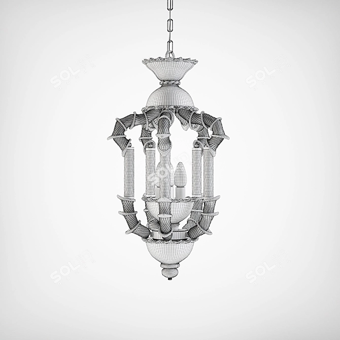 Muran Glass Chandelier by Sylcom 3D model image 2
