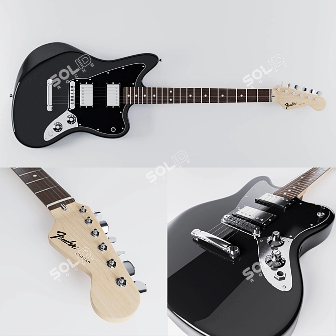 Vintage-inspired Fender Jazzmaster 3D model image 1