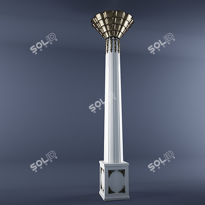 Elegant Marble Column Stand 3D model image 1