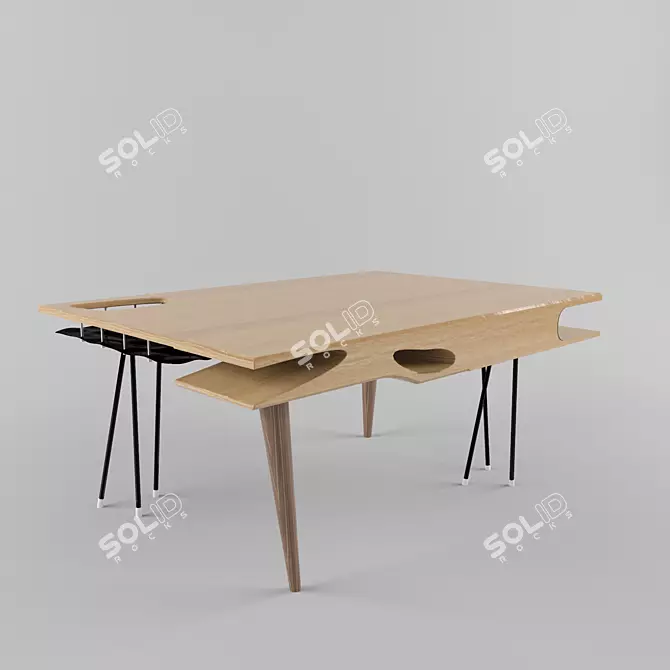 Sleek Modern Table 3D model image 1