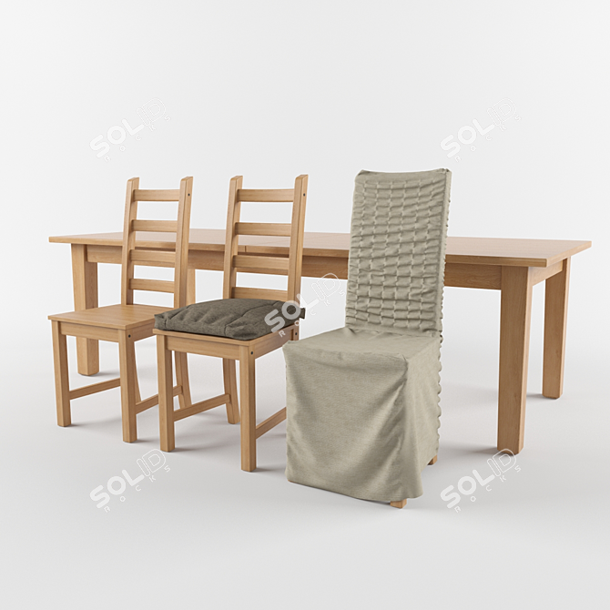 IKEA Kautsbi Chair: Cape & Pillow Set 3D model image 1