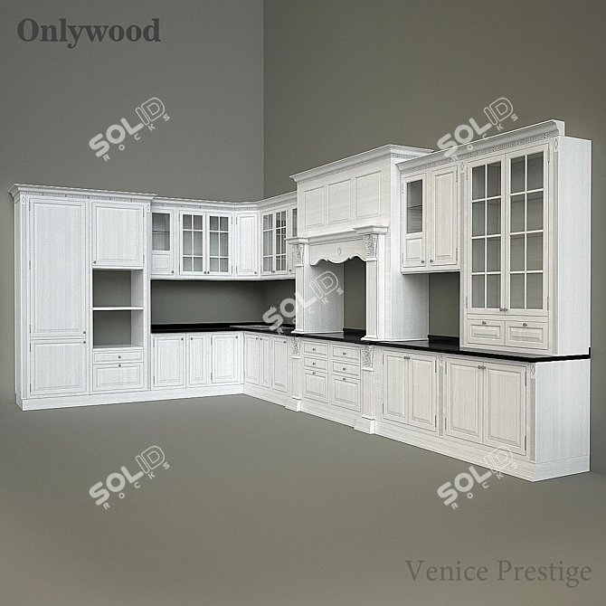 Venice Prestige Kitchen: Exquisite ONLYWOOD Perfection 3D model image 2