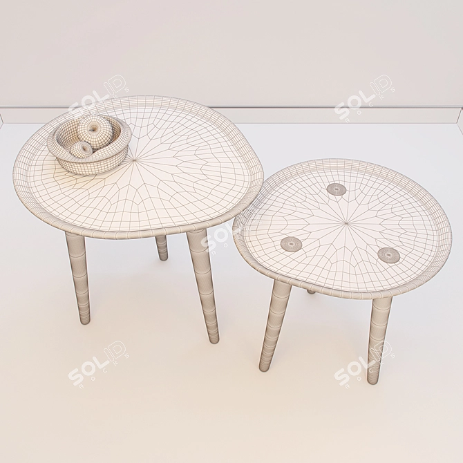 Minimalist Side Table 3D model image 3