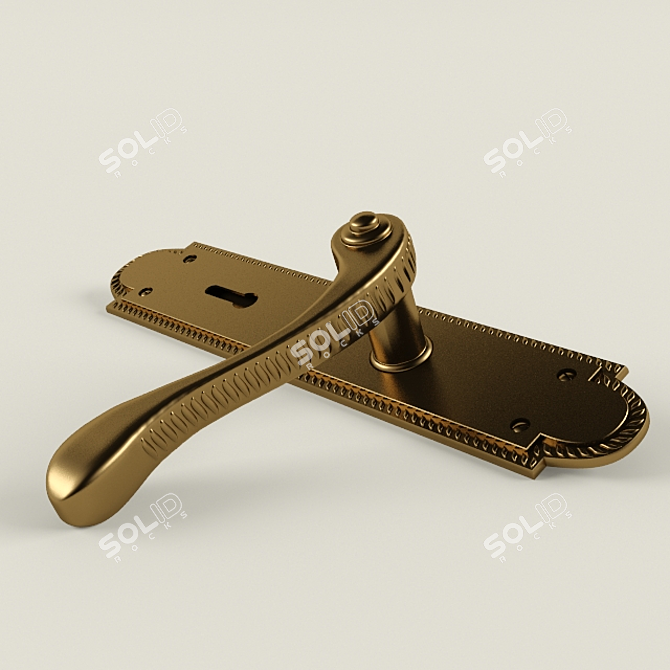 Poly Door Handle 3D model image 1