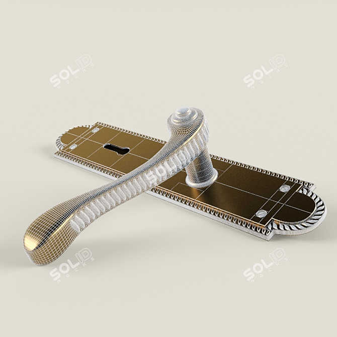 Poly Door Handle 3D model image 2