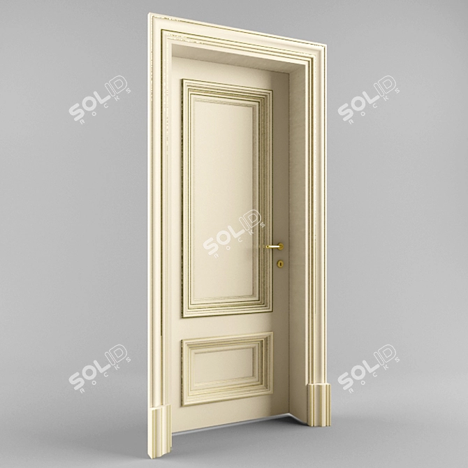 PALLADIO 110 PP Door - Elegant Varnished & Gilded Finish 3D model image 2