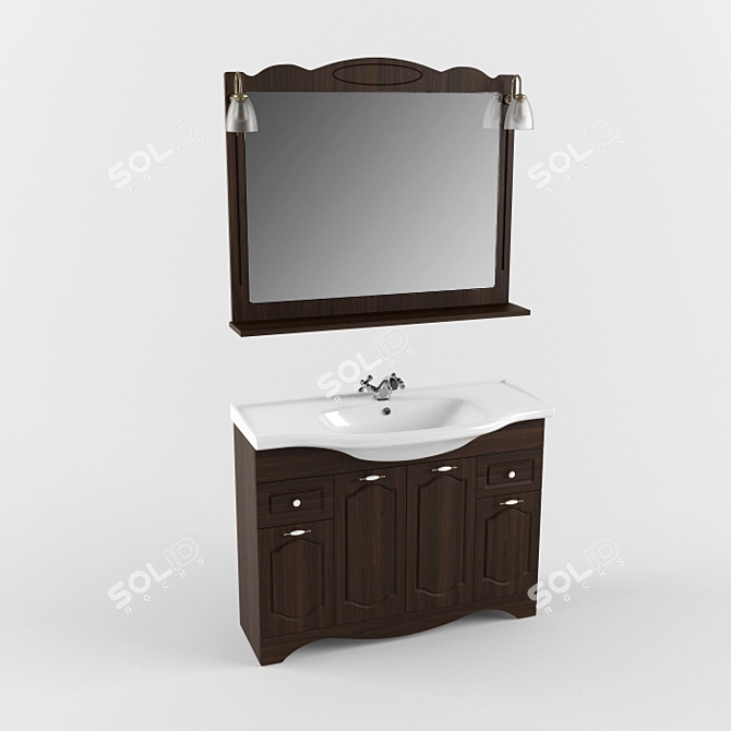 Aqua Rhodes Classic 100 Vanity Set 3D model image 1