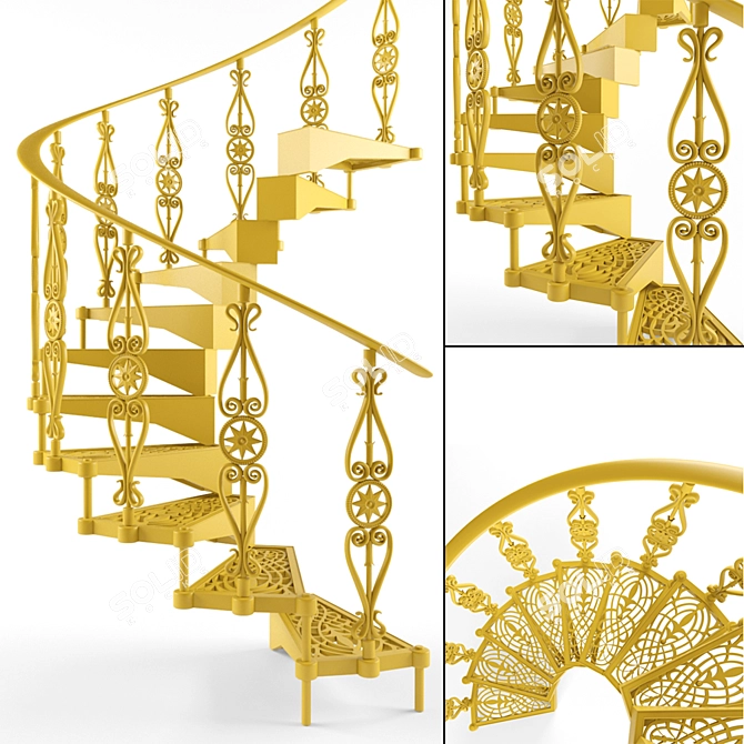 Spiral Staircase - Elegant and Functional 3D model image 1