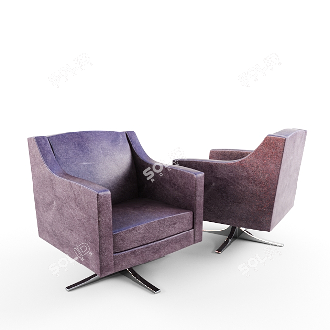 Elegant Leather Chair 3D model image 1