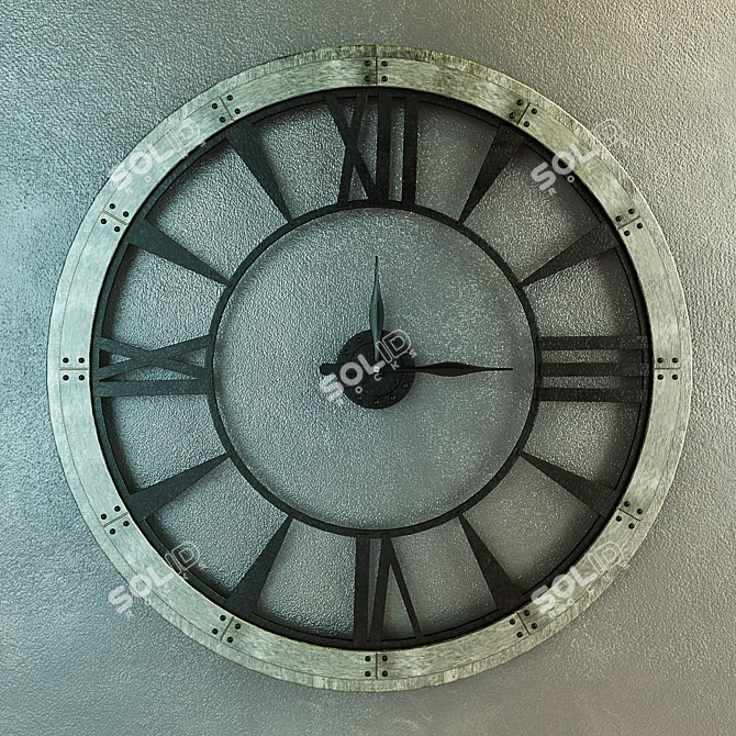 Timeless Elegance: Uttermost Ronan Large Wall Clock 3D model image 1