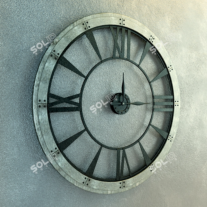 Timeless Elegance: Uttermost Ronan Large Wall Clock 3D model image 2