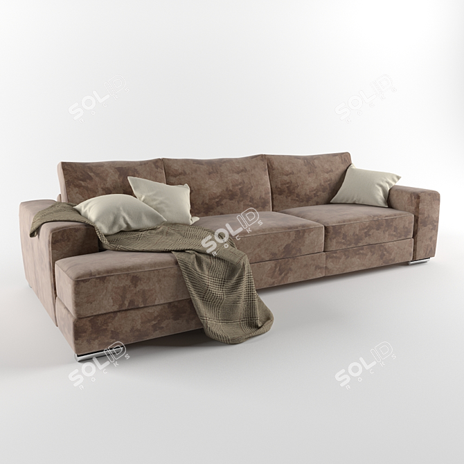 Natuzzi BERNARD Sofa with Pillows & Cover 3D model image 1