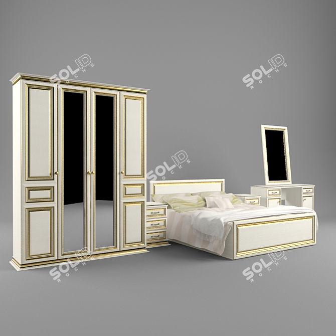 Elegant Vasilisa Bedroom Set 3D model image 1